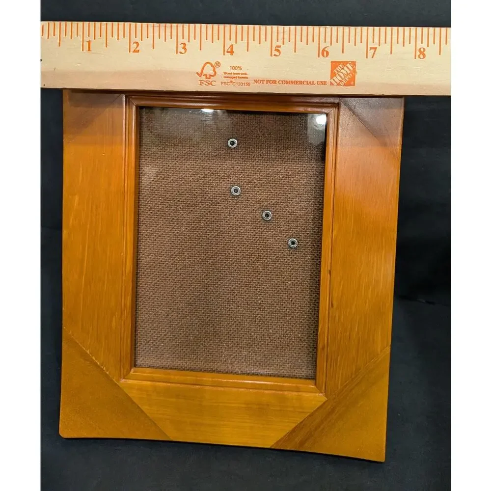 Vintage Fetco Wood Picture Frame Handcrafted In Thailand Geometric Inlaid 5x7